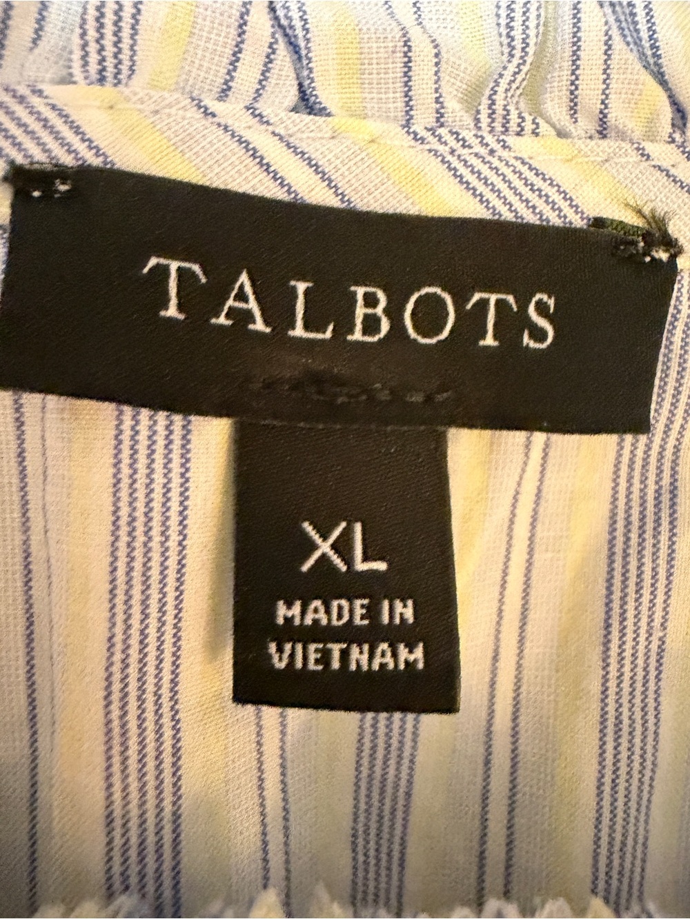 Talbots Blue and White Striped Top - Picture 10 of 11
